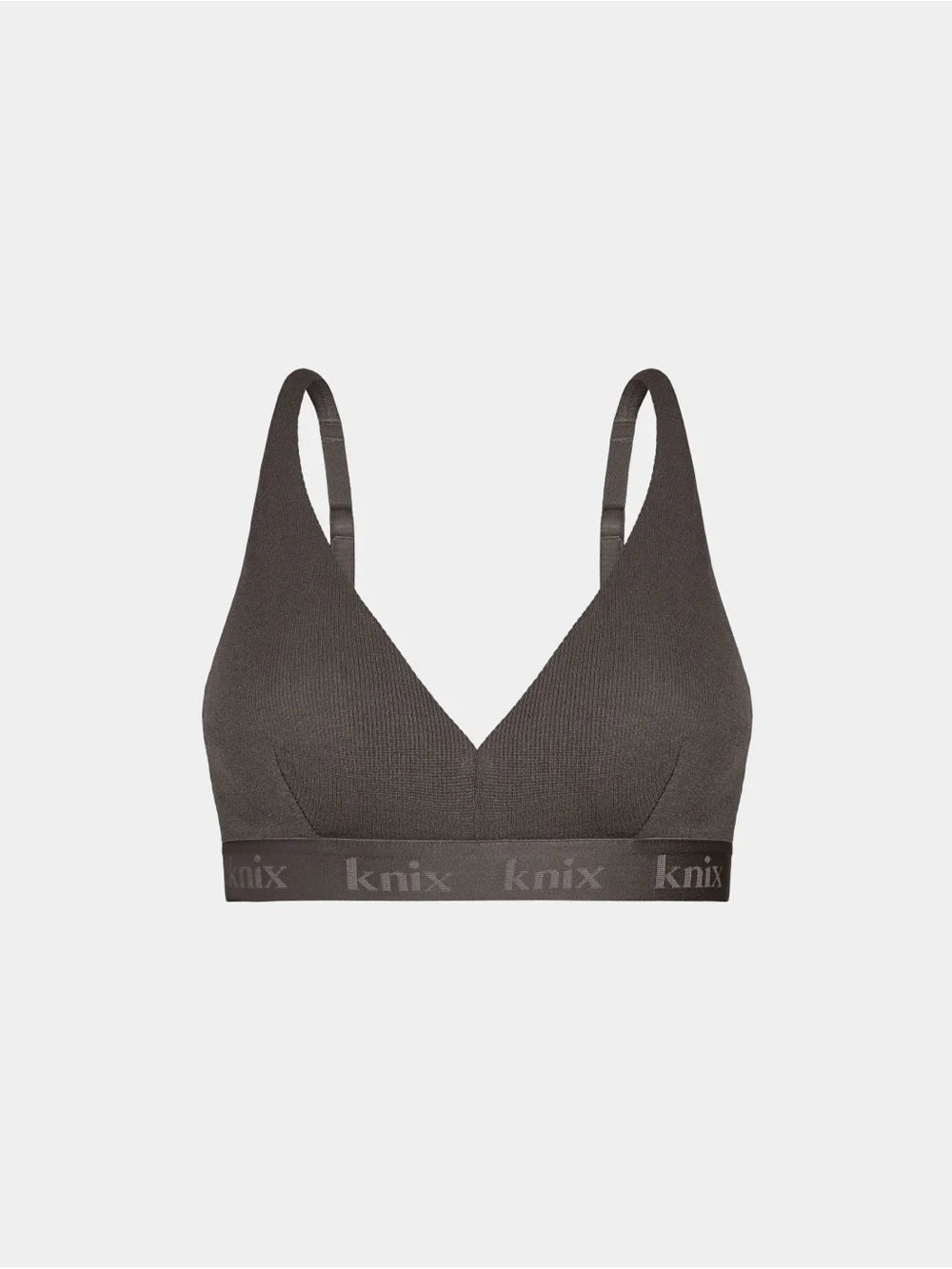 Knix Logo Rib Modal Bra Grey